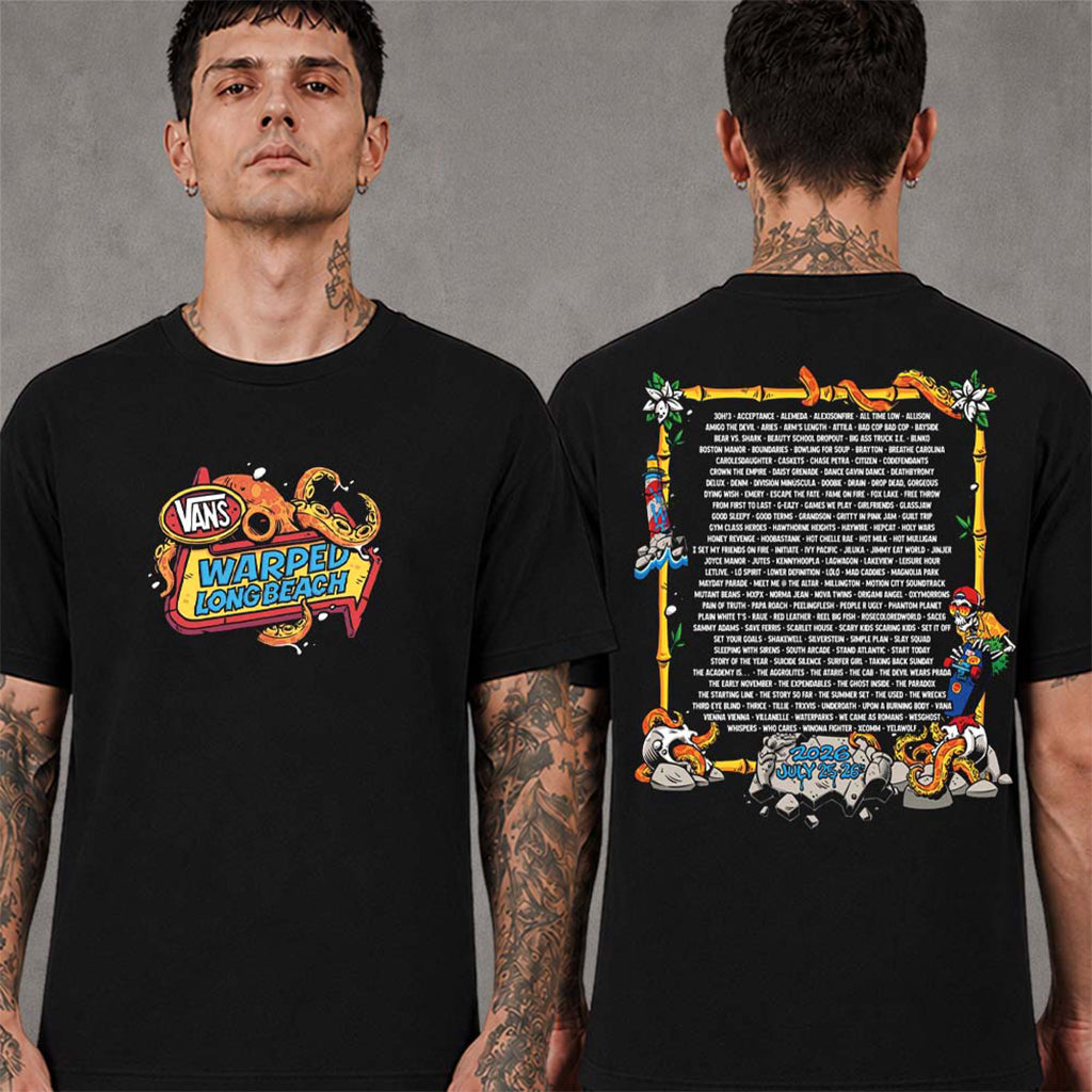 Vans Warped Tour T-Shirt 2026 Long Beach CA July 25 2026 Merch Present For Him