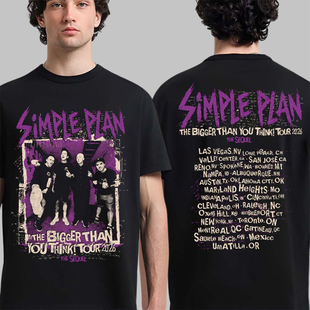 Simple Plan The Bigger Than You Think Tour 2026 The Sequel Merch T-Shirt Gift Ideas For Men