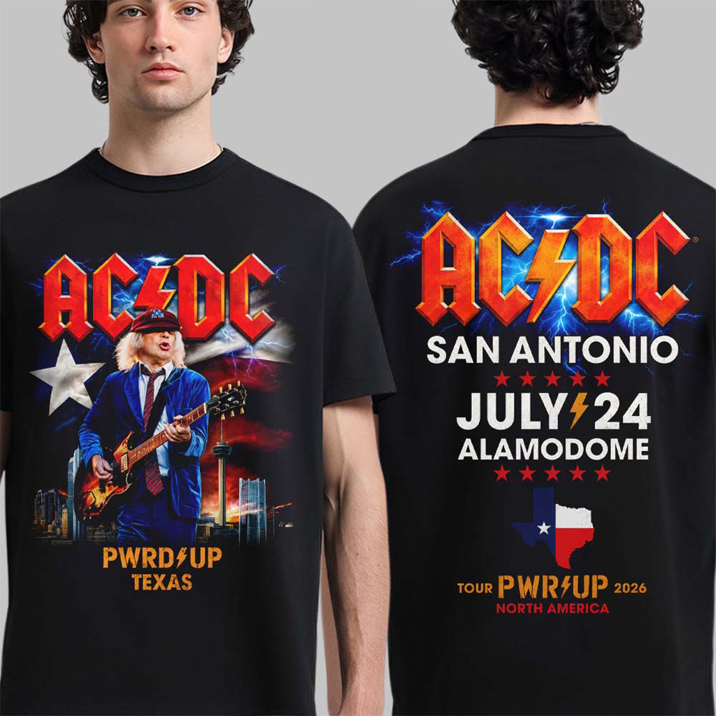 ACDC San Antonio Texas 2026 Event T-Shirt At Alamodome Shirt AC DC PWR Up Tour Merch(1)