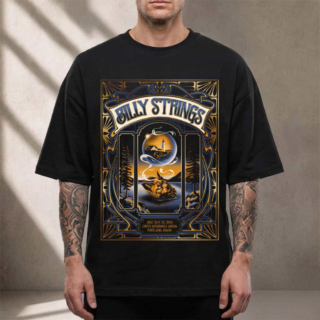 Billy Strings Portland ME 2026 Tour T-Shirt Billy Strings Merch Gift Ideas For Jam Fans