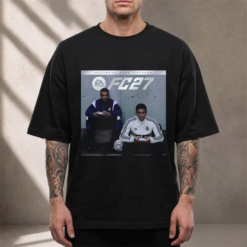 Kylian Mbappe And Jude Bellingham Ultimate Plus Cover Art EA Sports FC27 T-Shirt Best Gifts