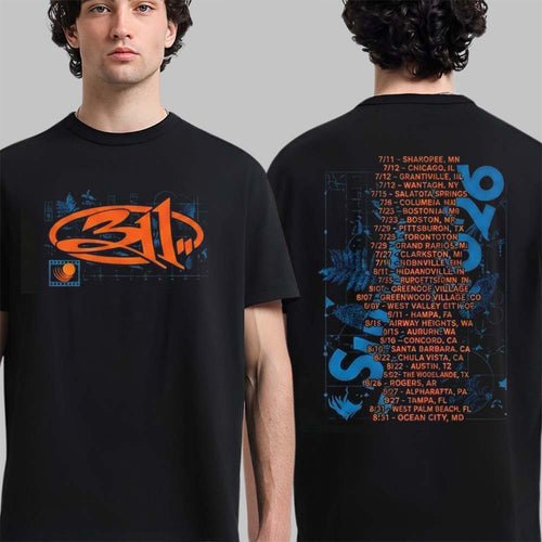 311 Band Summer Tour 2026 Merch Grid Leaves With Dates T-Shirt Gift For Music Lovers
