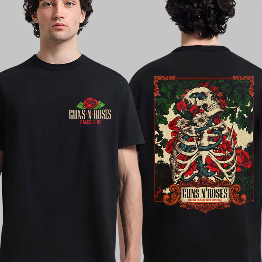Guns N Roses Raleigh NC 2026 T-Shirt Guns N Roses Merch Gift Ideas For Rockers