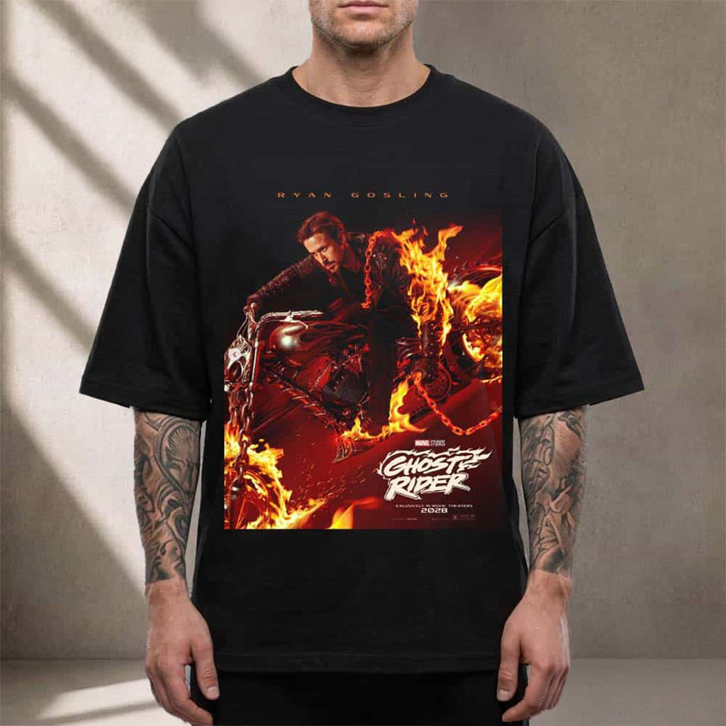 Ghost Rider Movie Poster Ryan Gosling 2028 T-Shirt Ghost Rider Merch Gift For Movie Fans