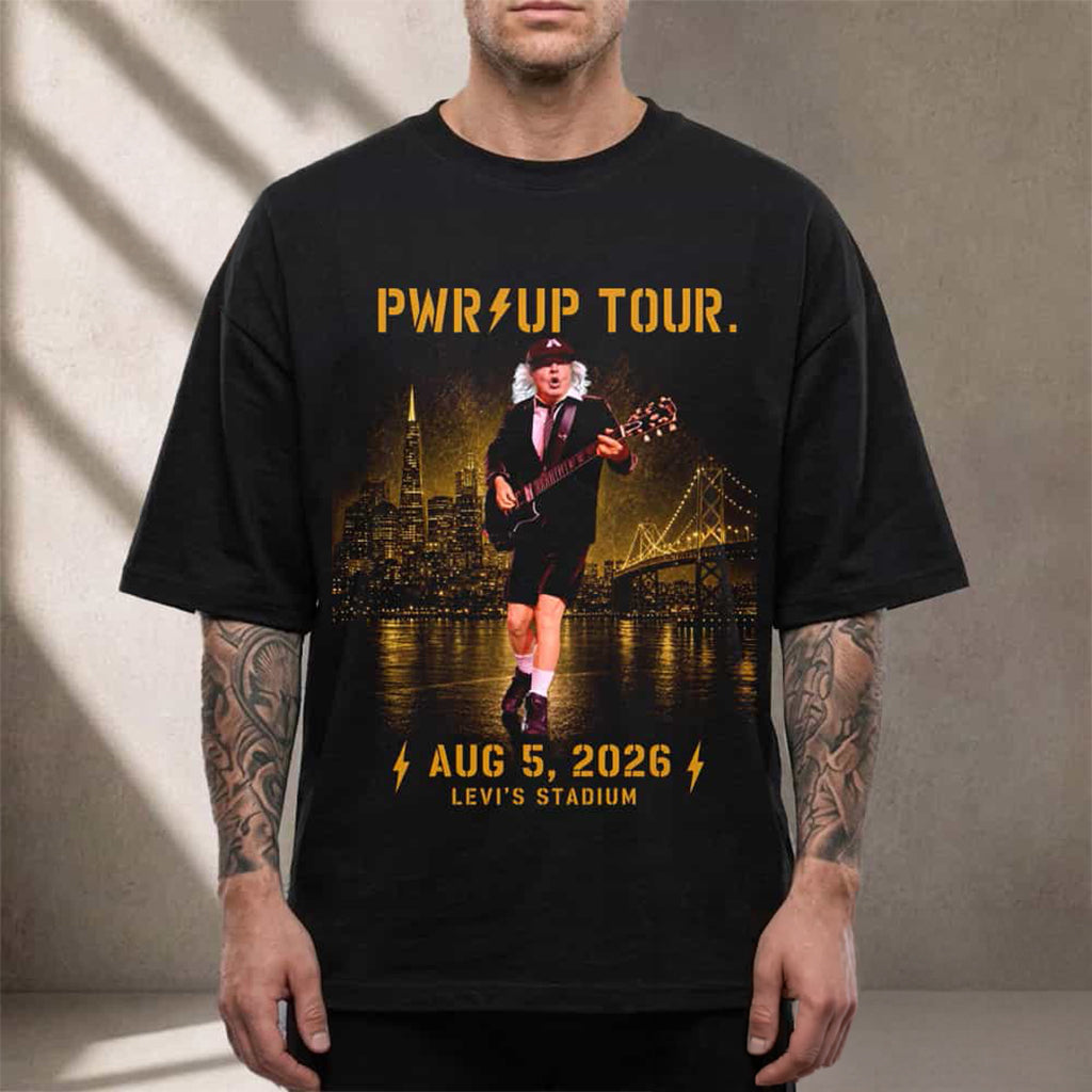 ACDC Merch Pwr Up Tour 2026 San Francisco CA T-Shirt Gift Ideas For Husband