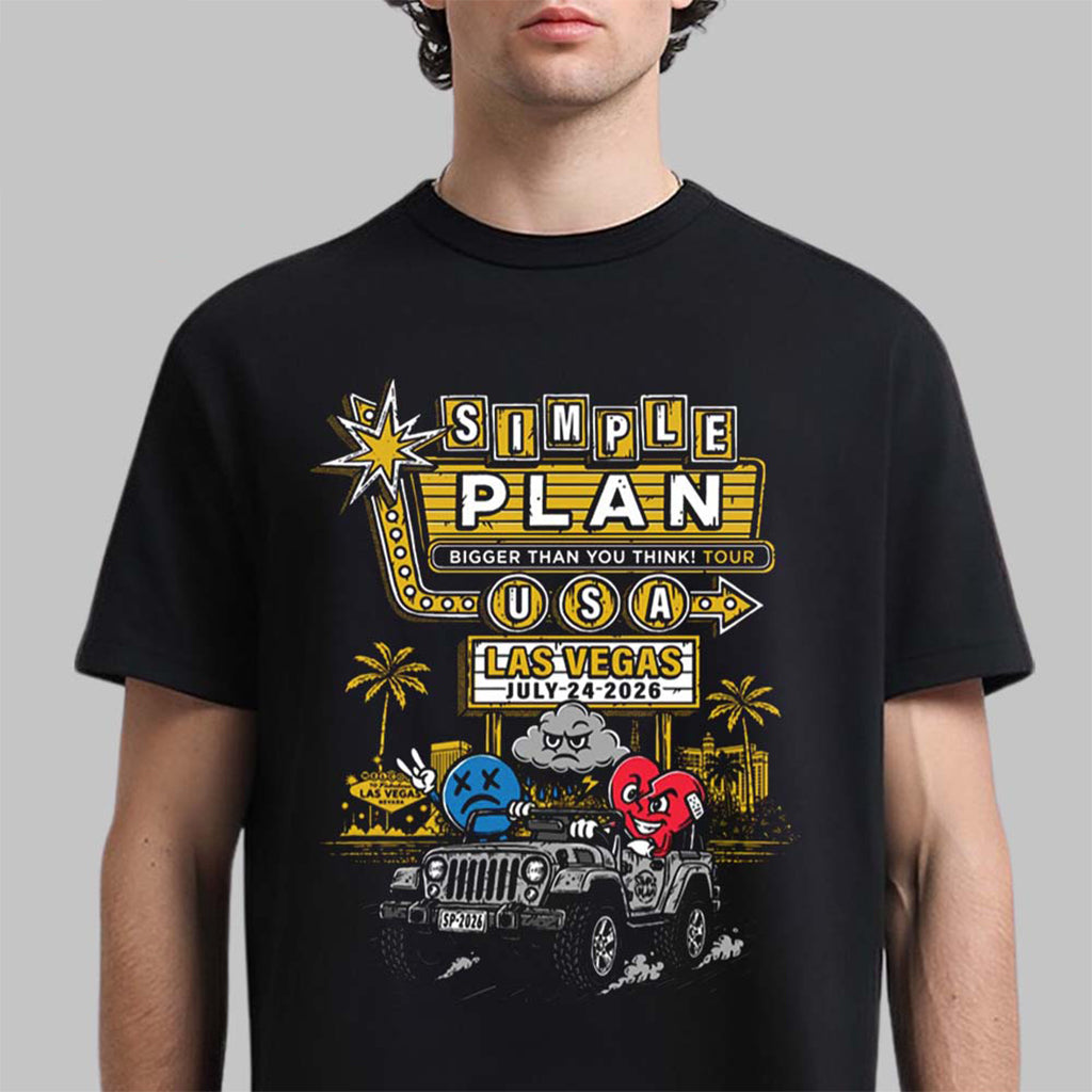 Simple Plan Merch Las Vegas 2026 City T-Shirt Gifts For Rock Fans