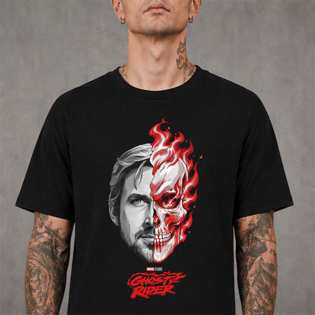 Ryan Gosling Ghost Rider 2028 Split Face T-Shirt Ghost Rider Merch Birthday Gift For Him