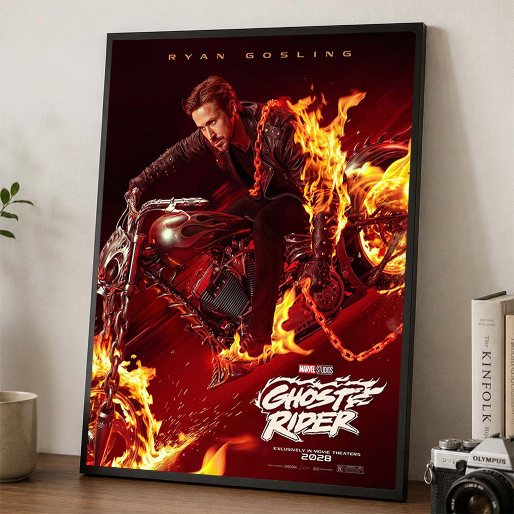 Marvel Ghost Rider Ryan Gosling In Movie Theater 2028 Poster Ghost Rider Merch Home Decor Gift