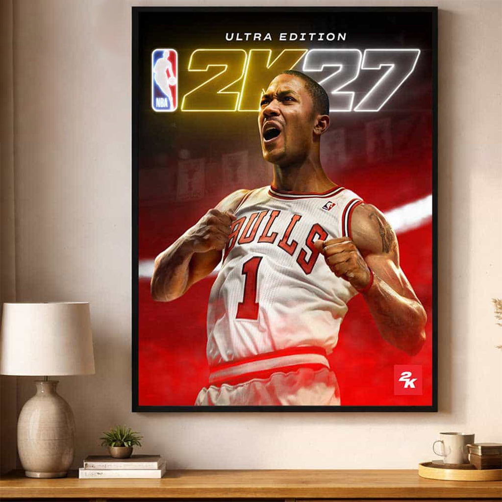 Derrick Rose Chicago Bulls Ultra 2K27 Cover Athlete Poster Derrick Rose Merch Gift Ideas