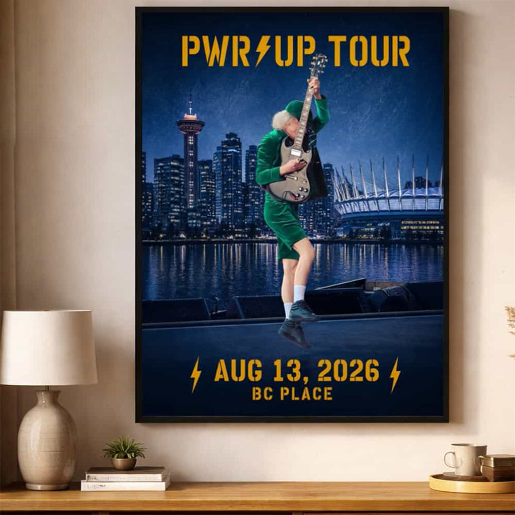 ACDC Vancouver BC Pwr Up Tour 2026 BC Place Poster ACDC Merch Gift For Rockers Fans