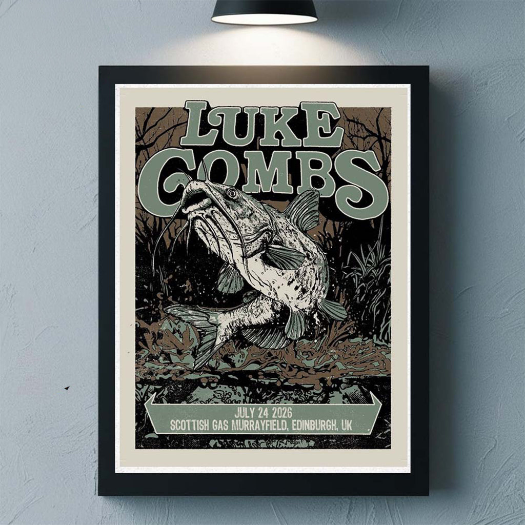 Luke Combs Edinburgh UK 2026 Night 1 Exclusive Poster Luke Combs Merch Gifts For Your Husband