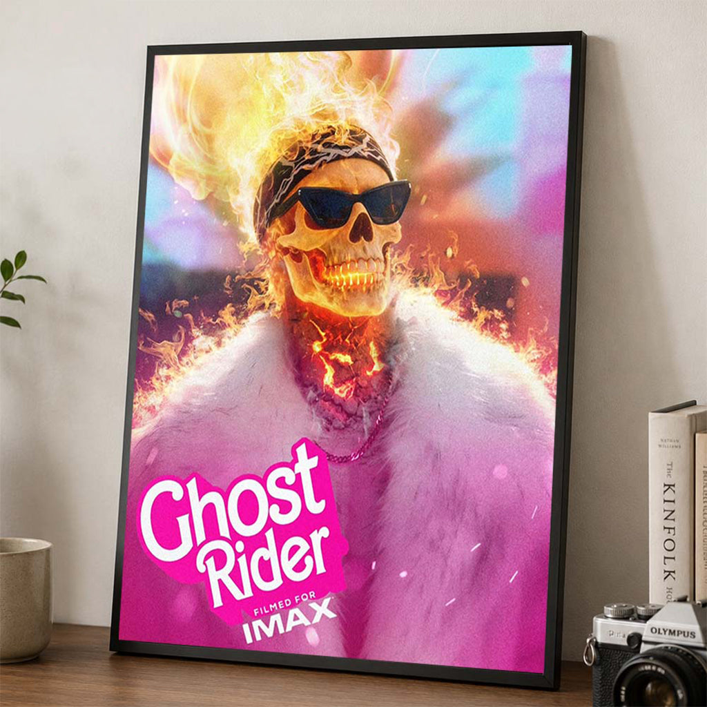 Ryan Gosling Ghost Rider X Barbie Johnny X Ken Poster Ghost Rider Merch Gift For Movie Lovers
