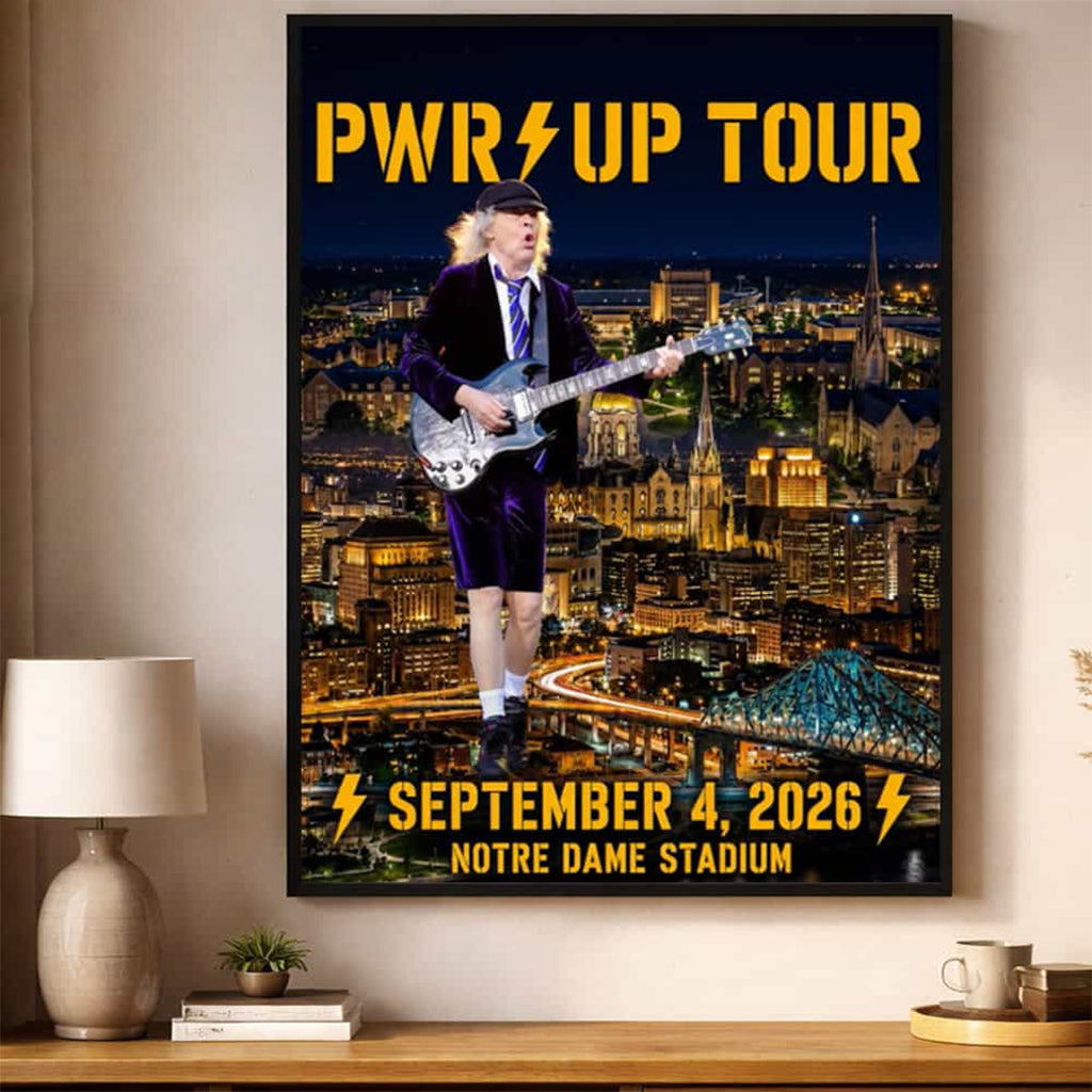 ACDC Pwr Up Tour 2026 Notre Dame IN Event Notre Dame North America Poster ACDC Merch Fan Gift