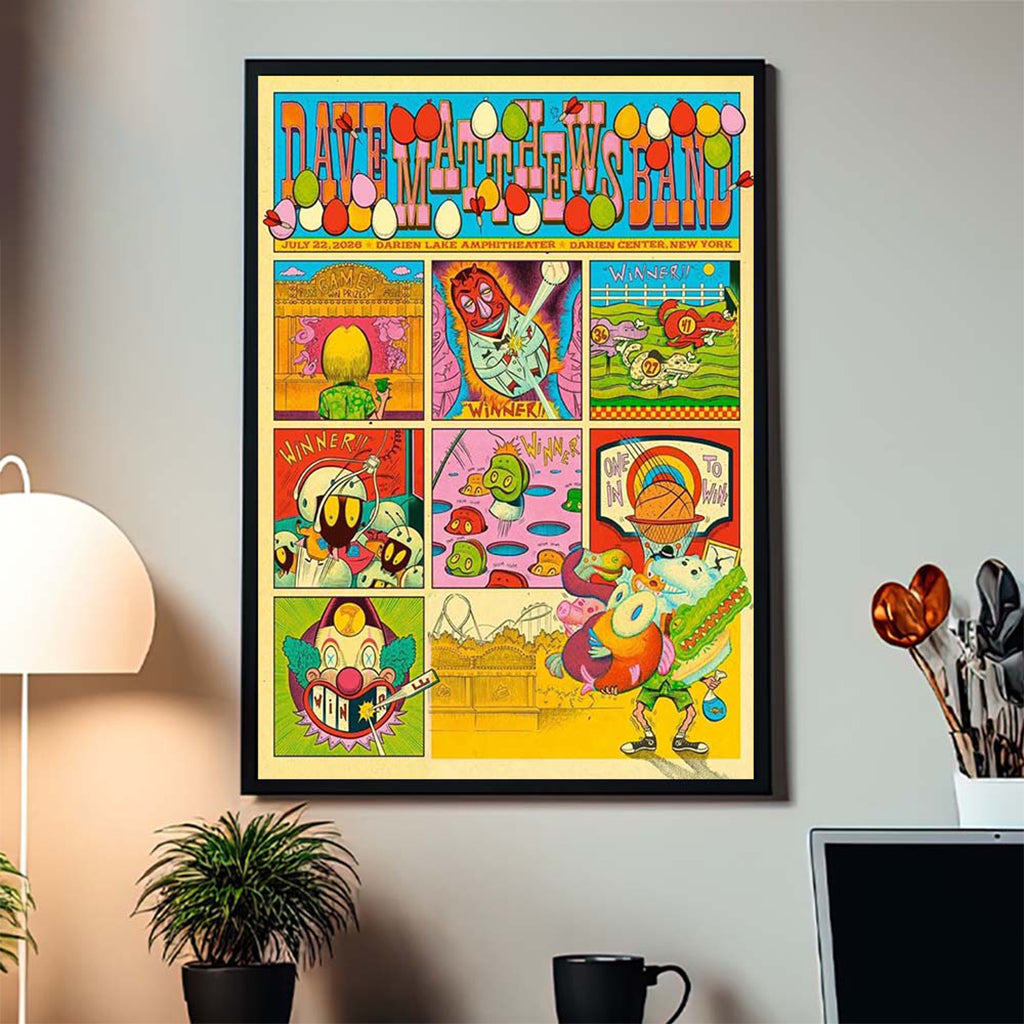 Dave Matthews Band Darien Center New York Darien Lake 2026 Poster Dave Matthews Band Merch