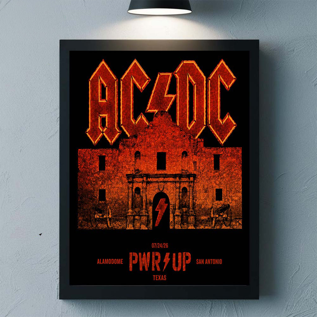ACDC San Antonio Texas 2026 Exclusive Event Poster PWR Up Tour Merch Gift For Home Decor