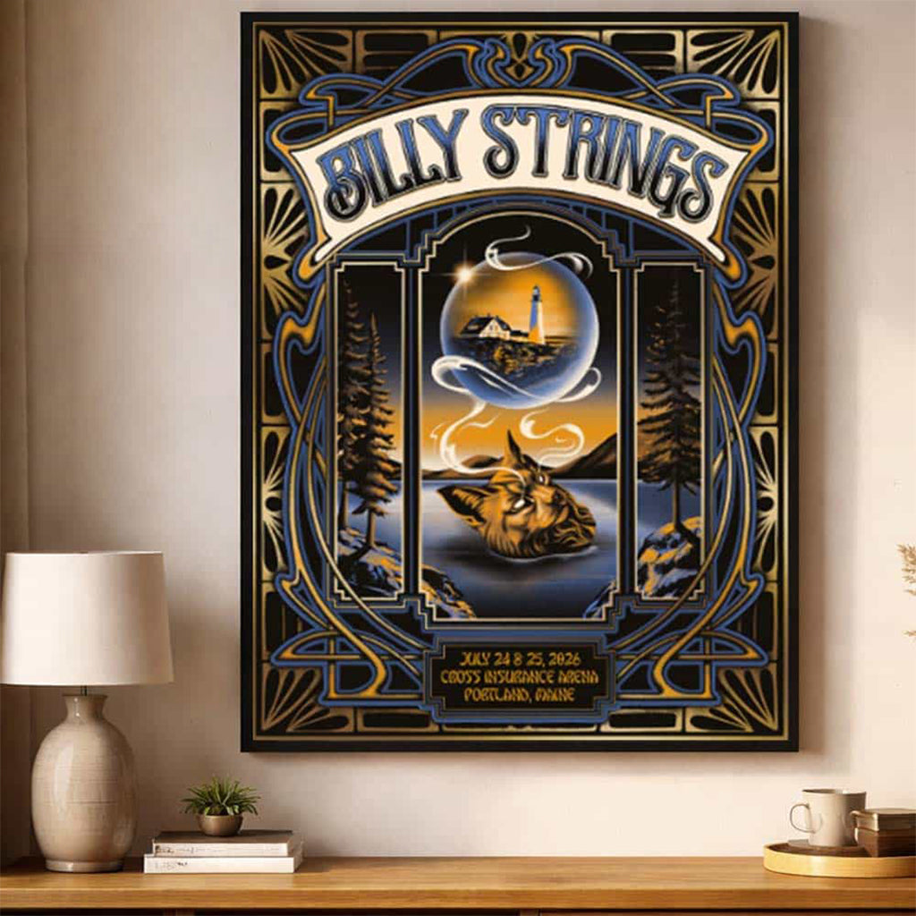 Billy Strings Portland ME Two Nights Abigail Salvesen Poster Billy Strings Merch Gift For Fans