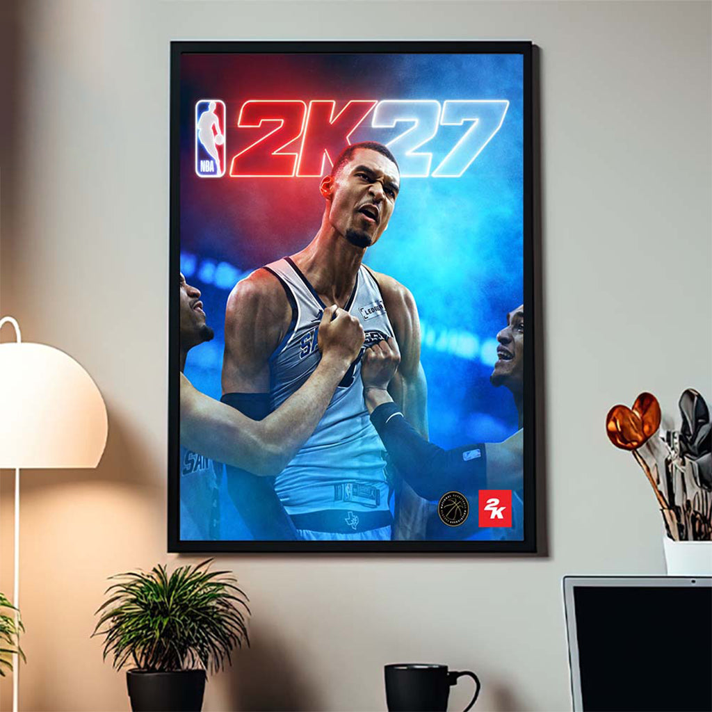 Victor Wembanyama 2K27 Standard Cover Athlete Poster Victor Wembanyama Merch Gift For Fans