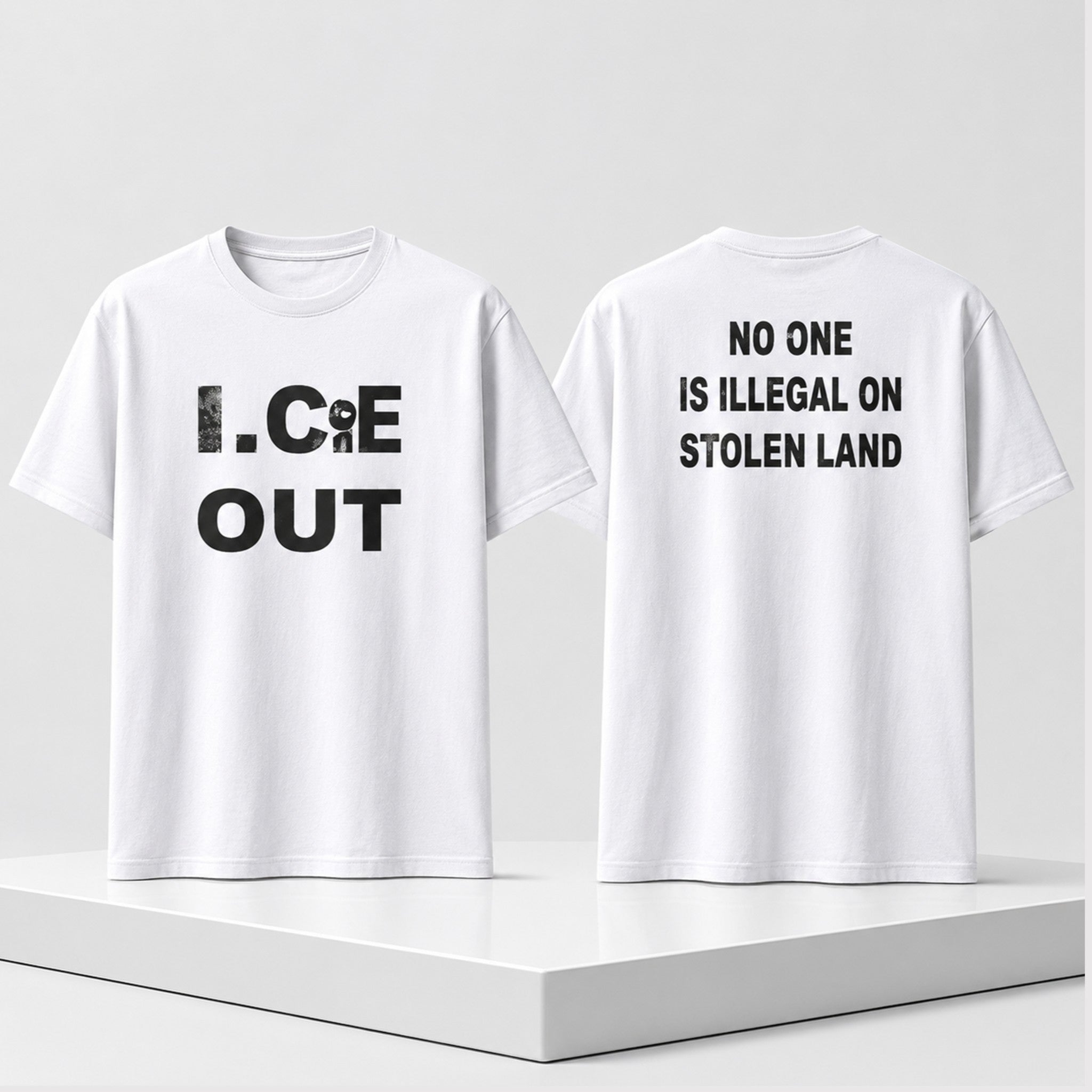 Ryan Garcia And N3on ICE Out No One Is Illegal On Stolen Land Shirt Gifts For Friends
