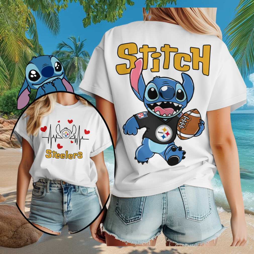 Pittsburgh Steelers Merch 2026 Stitch Heartbeat Cute T-Shirt Gifts For Football Fans