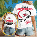 Kansas City Chiefs Merch I_m A Jeep And Chiefs Kind Of Girl T-Shirt Gifts For Her