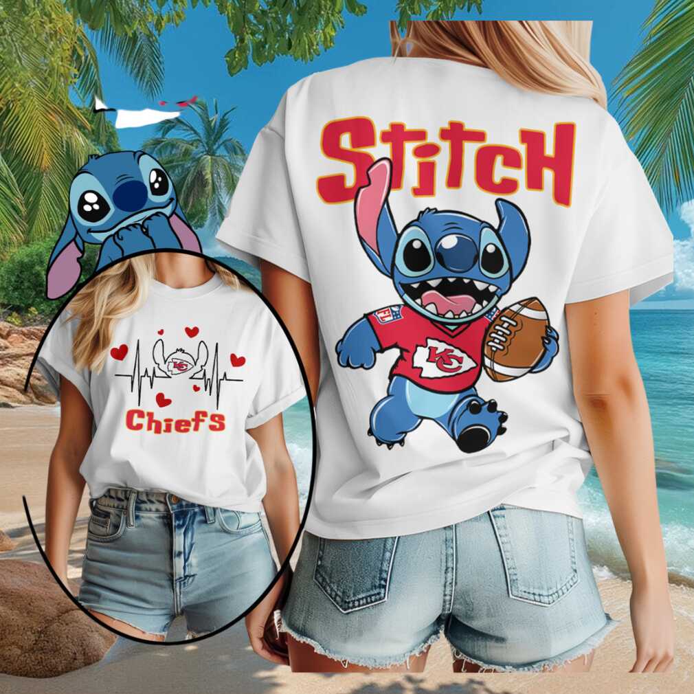 Kansas City Chiefs Stitch Football Heartbeat Shirt Chiefs Merch Presents For Football Fans
