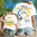 Los Angeles Chargers Merch I_m A Jeep And Chargers Kind Of Girl T-Shirt Gifts For Football Fan