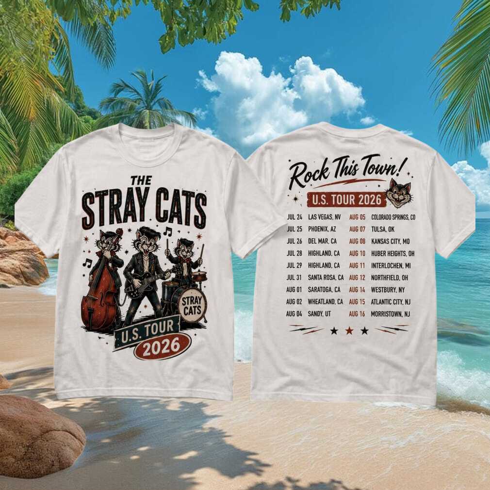 The Stray Cats Rock This Town US Tour 2026 T-Shirt The Stray Cats Merch Rock Fan Gifts