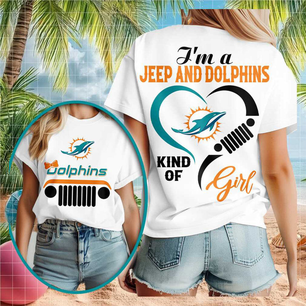 Miami Dolphins Jeep Heartbeat Fan T-Shirt Miami Dolphins Merch Unique Gifts For Fans