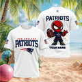 Custom Name New England Patriots Spiderman Football T-Shirt New England Patriots Merch Fan Gift