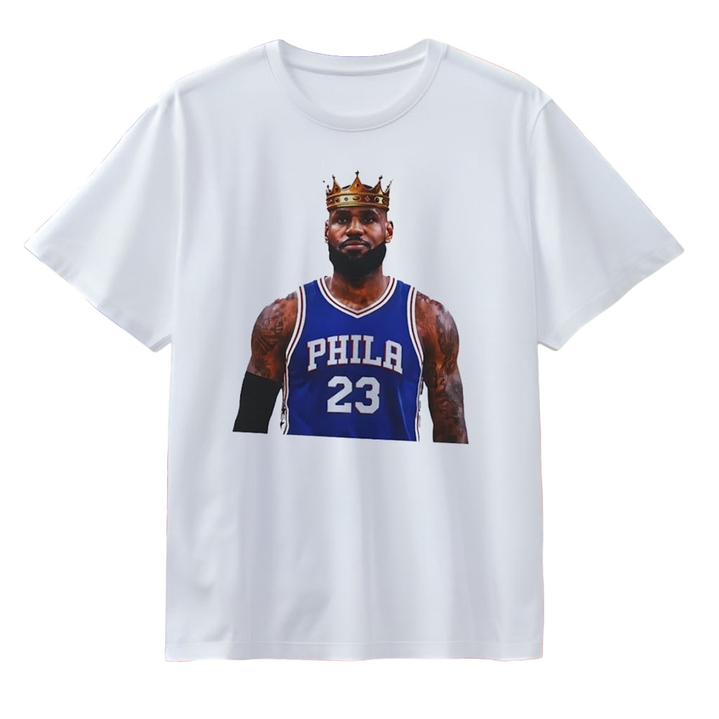 Lebron James Philadelphia 76ers King Crown T-Shirt Lebron James Merch Best Gifts For Him