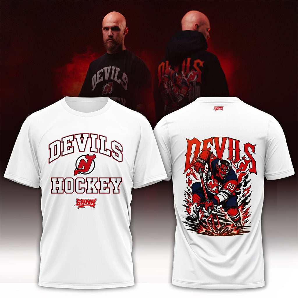 New Jersey Devils X Sana Fierce Hockey Player Devil T-Shirt New Jersey Devils Merch Present