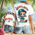 Miami Football Betty Boop Cheerleader Cute T-Shirt Miami Dolphins Merch Gift For Fans