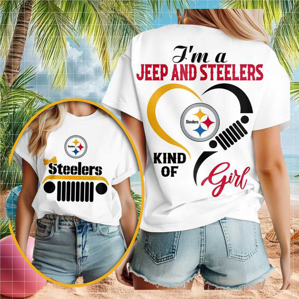 Pittsburgh Steelers Jeep Heartbeat Fan T-Shirt Pittsburgh Steelers Merch Gifts For Her