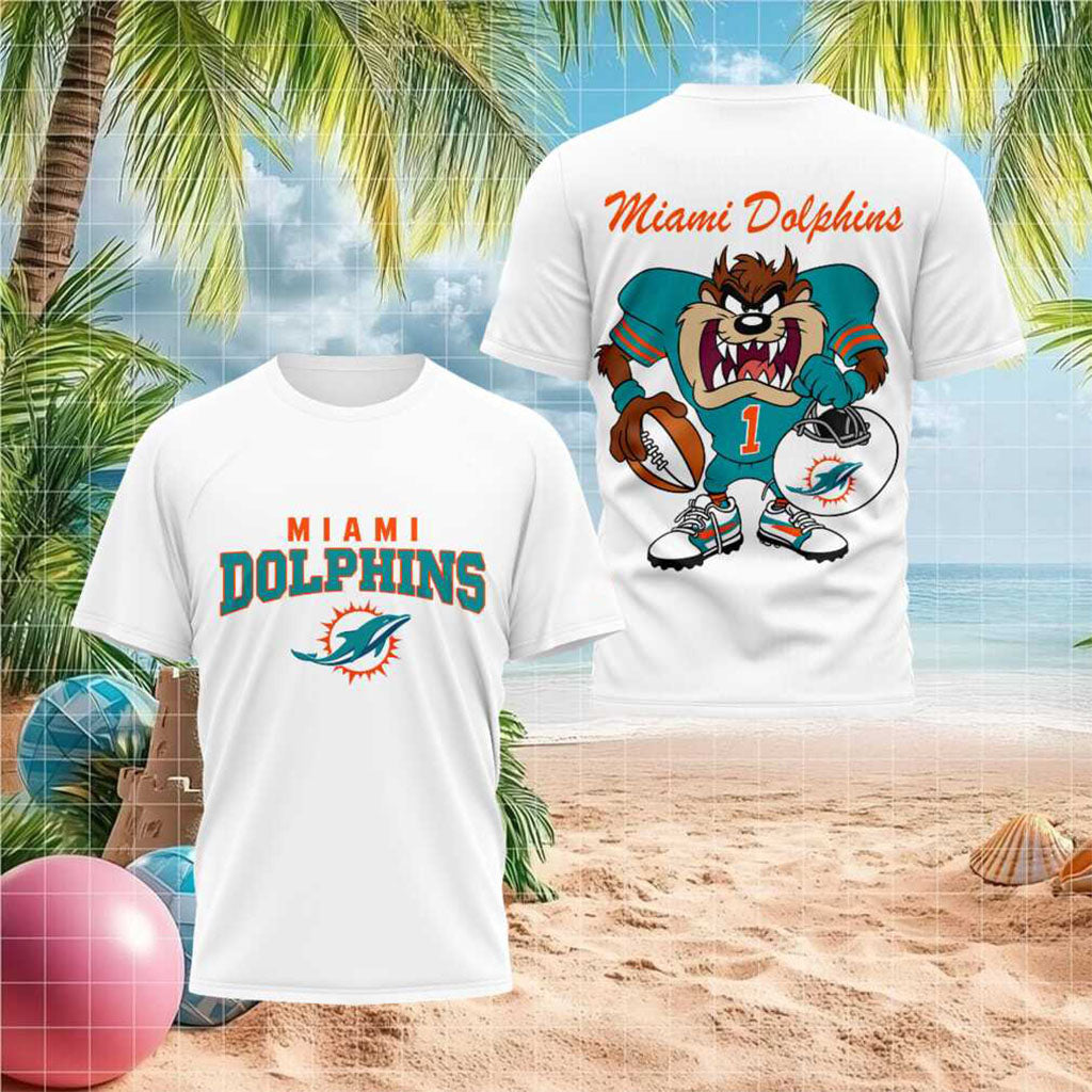 Miami Dolphins Taz Football Mascot T-Shirt Miami Dolphins Merch Unique Gift For Men