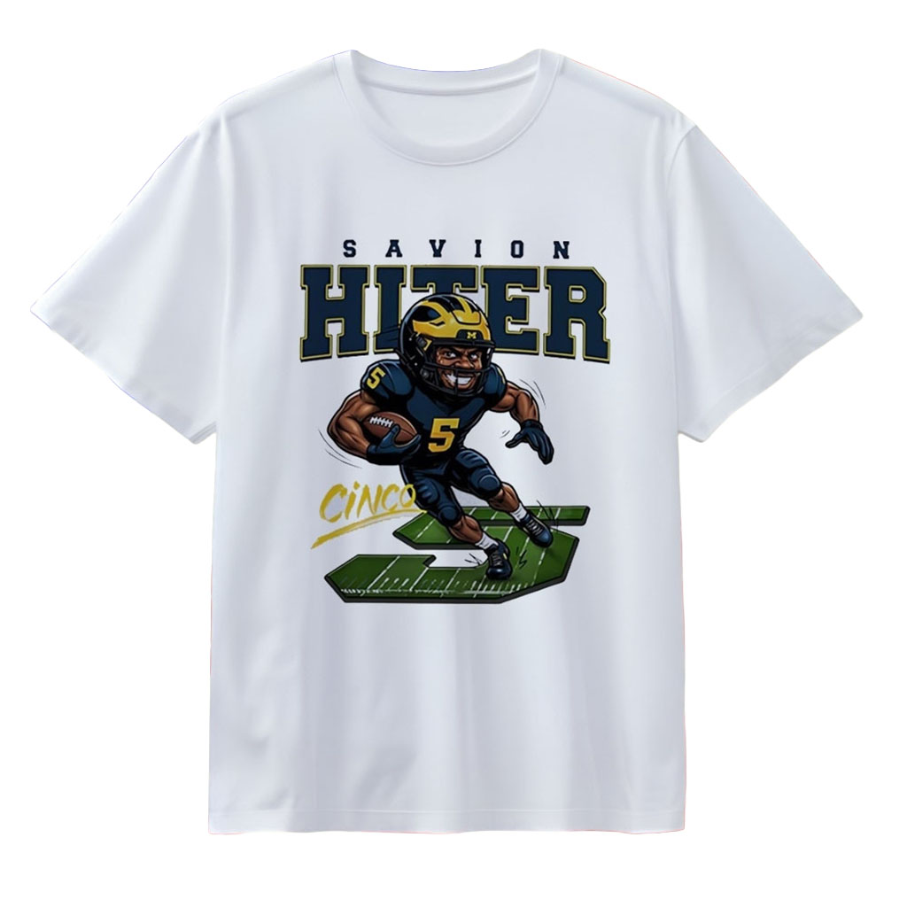 Savion Hiter Michigan Football Cinco 5 T-Shirt Savion Hiter Merch Gifts For Brother
