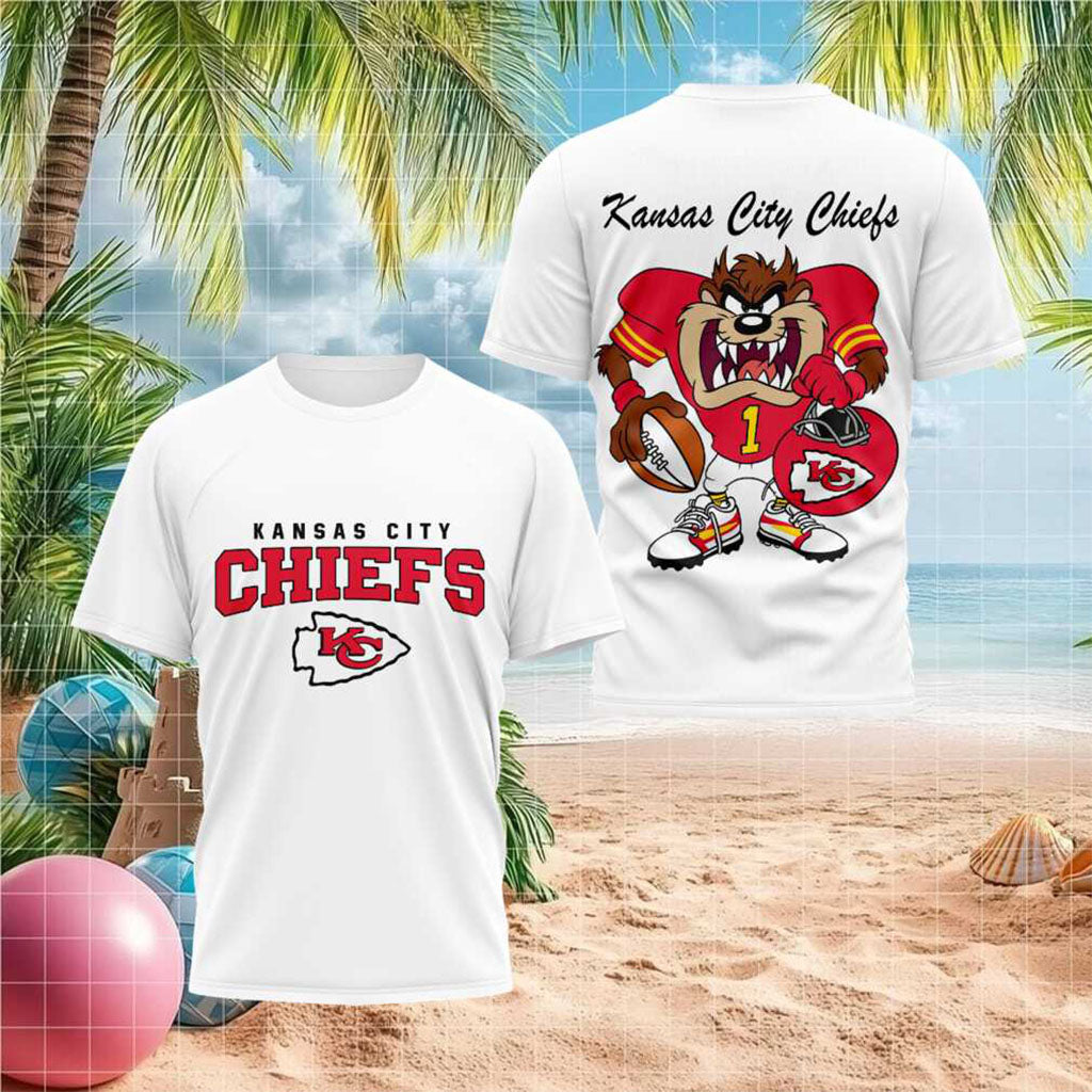 Kansas City Chiefs Taz Football Mascot Sports Fan T-Shirt Kansas City Chiefs Merch Unique Gift