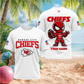 Custom Name Kansas City Chiefs Spiderman Football T-Shirt Kansas City Chiefs Merch Present