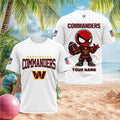 Custom Name Washington Commanders Spider Superhero Football T-Shirt Washington Commanders Merch