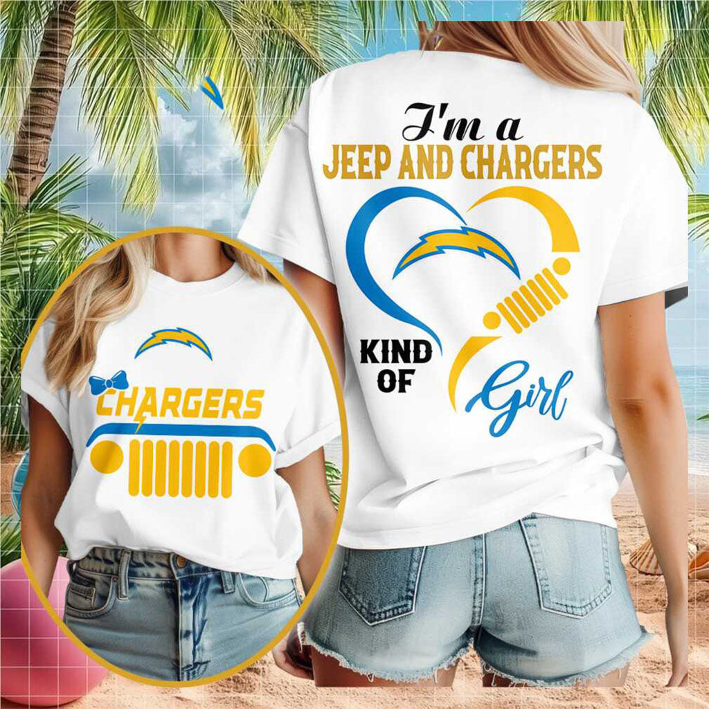 Los Angeles Chargers Jeep Heartbeat Fan T-Shirt Los Angeles Chargers Merch Meaningful Gifts