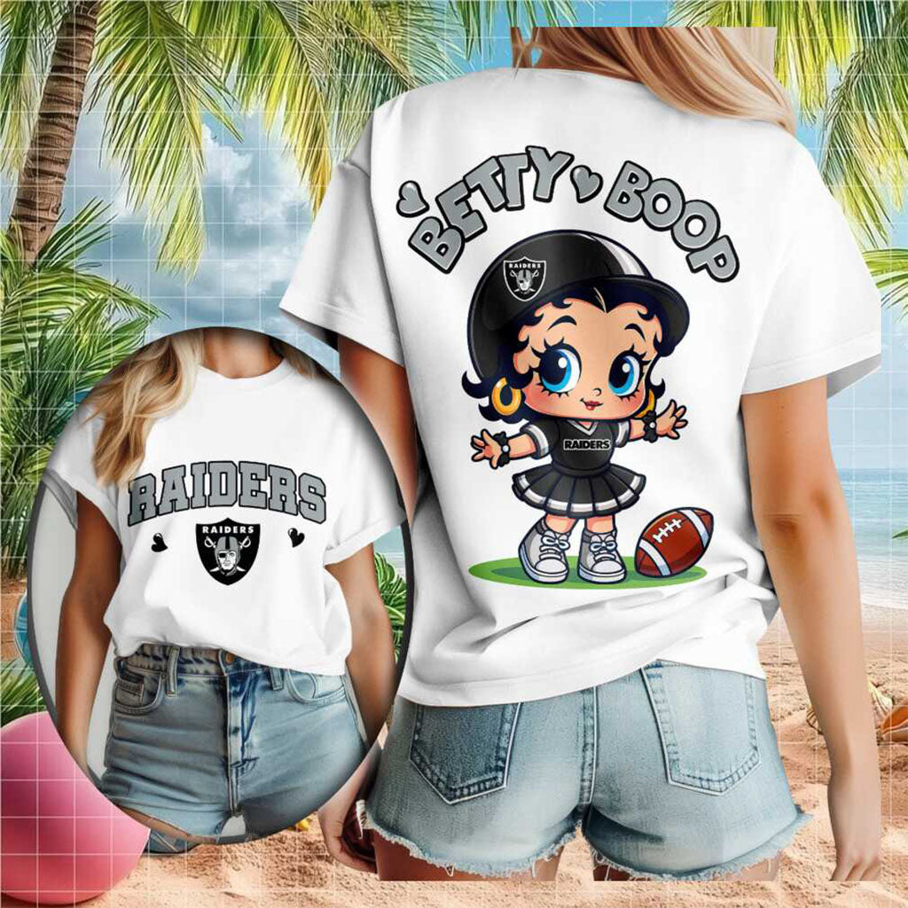 Las Vegas Raiders Betty Boop Football Cheerleader T-Shirt Las Vegas Raiders Merch Present Ideas