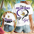 Minnesota Vikings Jeep Heartbeat Fan T-Shirt Minnesota Vikings Merch Gift For Her