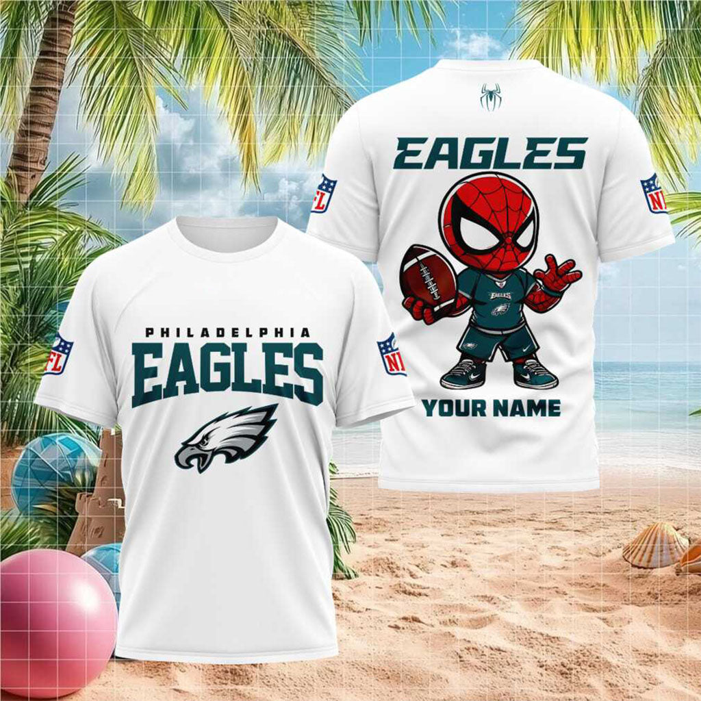 Custom Name Philadelphia Eagles Spider Superhero Football T-Shirt Philadelphia Eagles Merch