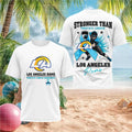 Los Angeles Rams Stronger Than Prostate Cancer T-Shirt Los Angeles Rams Merch Gifts For Fans