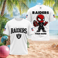 Custom Name Las Vegas Raiders Spiderman Football T-Shirt Las Vegas Raiders Merch Gifts