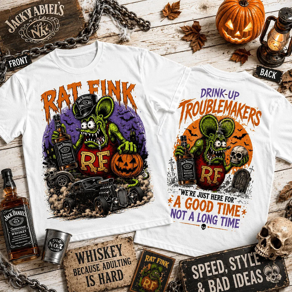 Rat Fink Drink Up Troublemakers Halloween T-Shirt Rat Fink Merch Birthday Gift For Brother