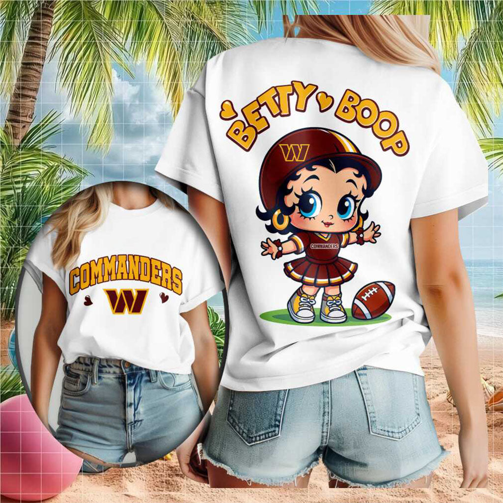 Washington Football Betty Boop Cheerleader Cute T-Shirt Washington Commanders Merch Present