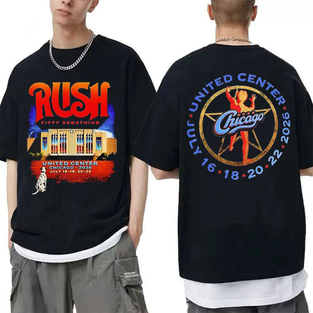 Rush Chicago IL 2026 T-Shirt United Center Fifty Something Tour Clothes Gift