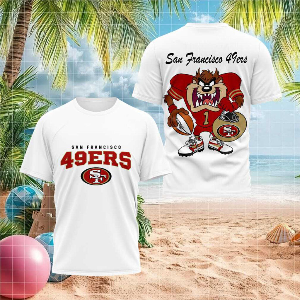 San Francisco 49ers Taz Football Mascot Sports Fan T-Shirt San Francisco 49ers Merch Present