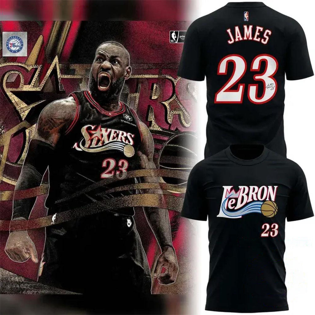Lebron James Philadelphia 76ers 2026 Signatures T Shirt Lebron James Merch Birthday Gift