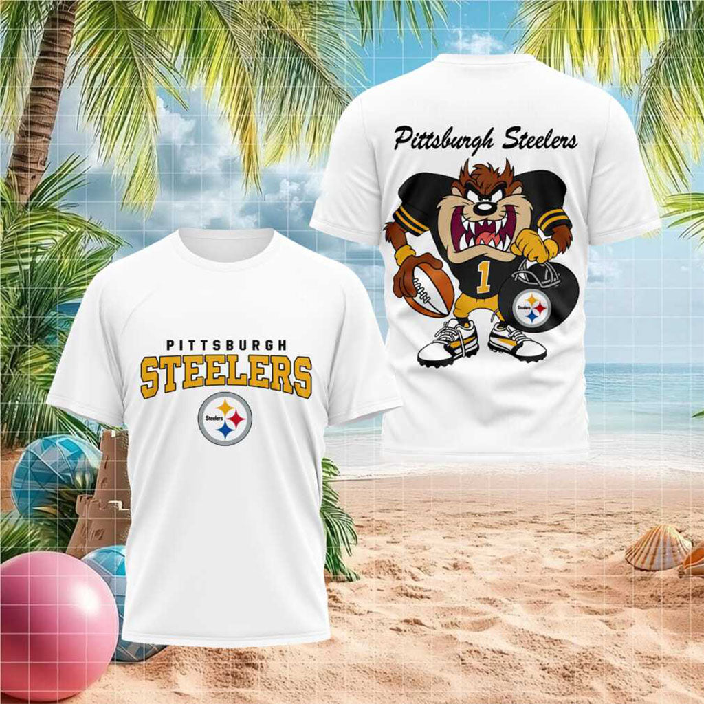 Pittsburgh Steelers Taz Football Mascot T-Shirt Pittsburgh Steelers Merch Present